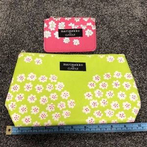 Clinique/Marimekko cosmetic pouch and mini wallet.